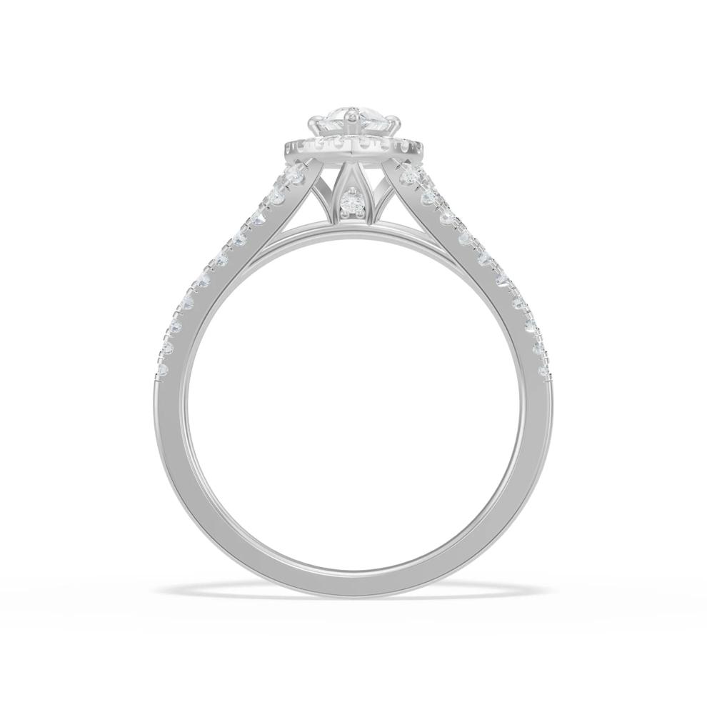 Diamond Pear-Shaped Center Halo Engagement Ring in 10K White Gold (7/8 ct. tw.) – Image 2 of 4
