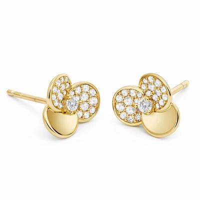 Diamond Flower Stud Earrings in 10K Yellow Gold (1/3 ct. tw.)