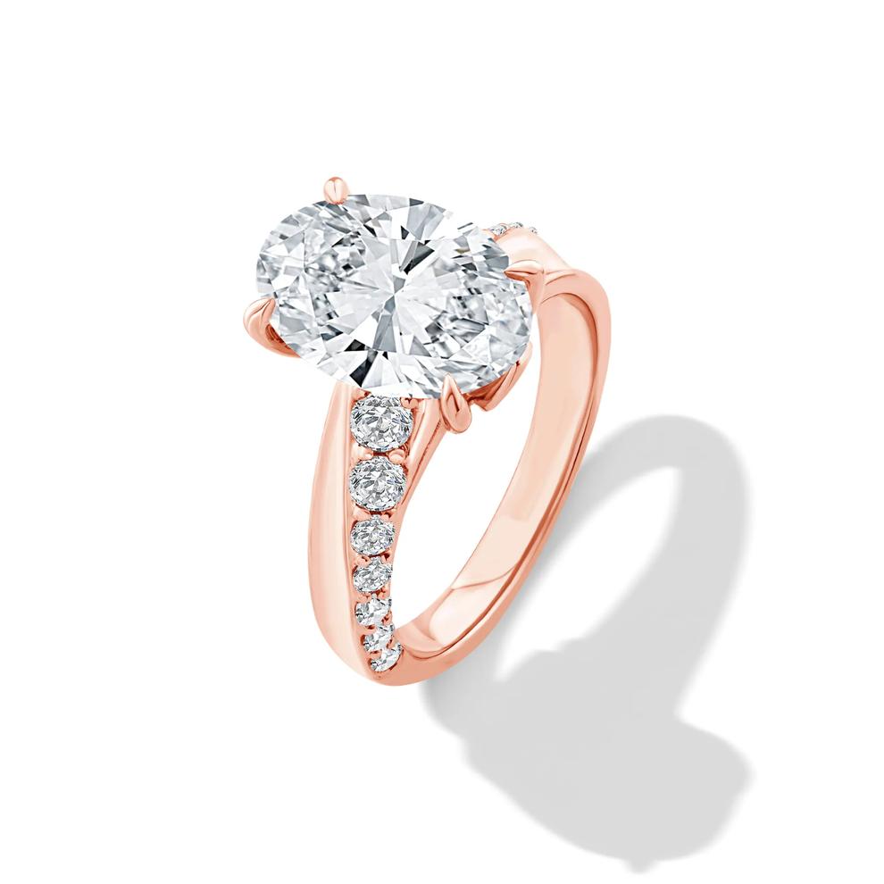 Lab Grown Diamond Oval Engagement Ring in 18K Rose Gold (4 1/2 ct. tw.) – Image 4 of 4