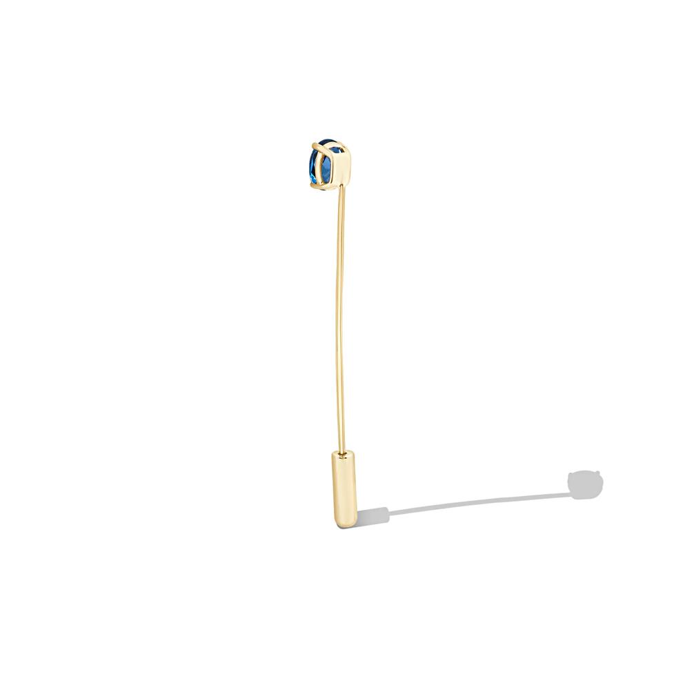 Men's Blue Topaz Lapel Pin in 14K Gold Vermeil – Image 3 of 3