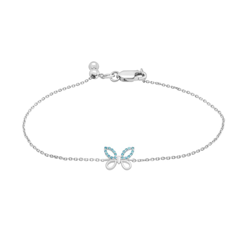 London Blue Topaz Butterfly Bracelet in Sterling Silver – Image 1 of 1