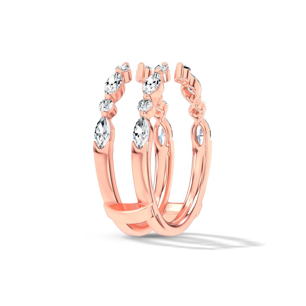 Lab Grown Diamond Marquise &amp; Round Open Insert in 14K Rose Gold (5/8 ct. tw.) – Image 3 of 4