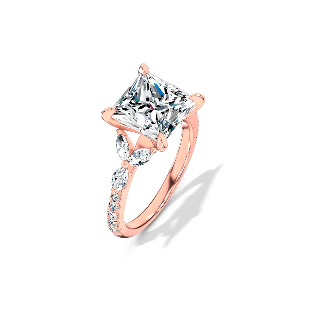 Lab Grown Diamond Princess-Cut Center Engagement Ring in 14K Rose Gold (4 1/2 ct. tw.) – Image 4 of 4