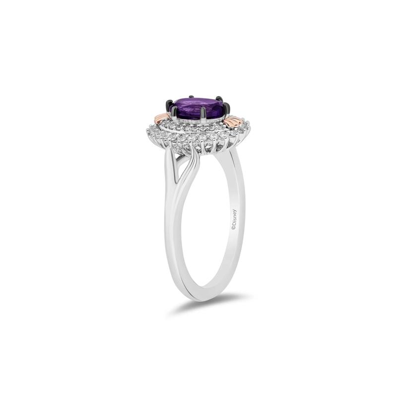Amethyst and Diamond Ariel Ring in Sterling Silver and 14K Rose Gold &#40;1/5 ct. tw.&#41; – Image 3 of 4