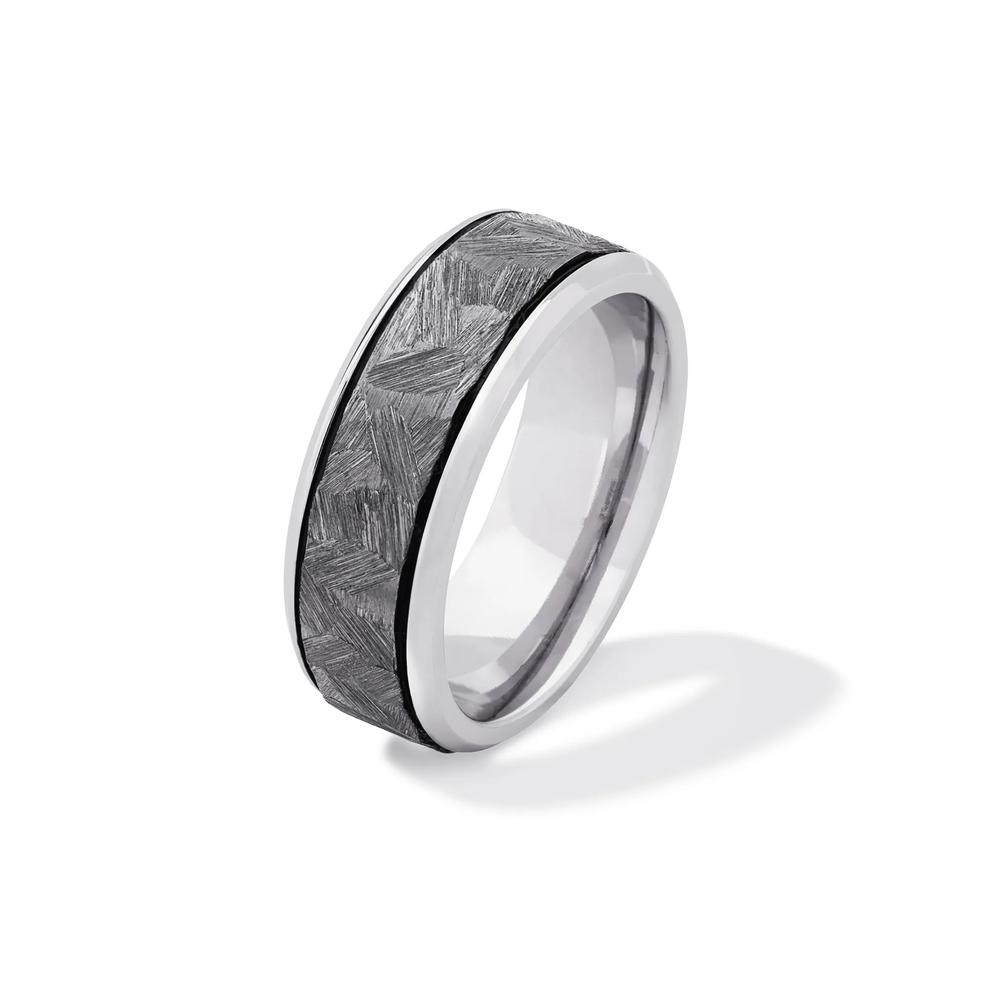 Men&rsquo;s Tantalum Inlay Wedding Band in Cobalt, 8mm – Image 4 of 4