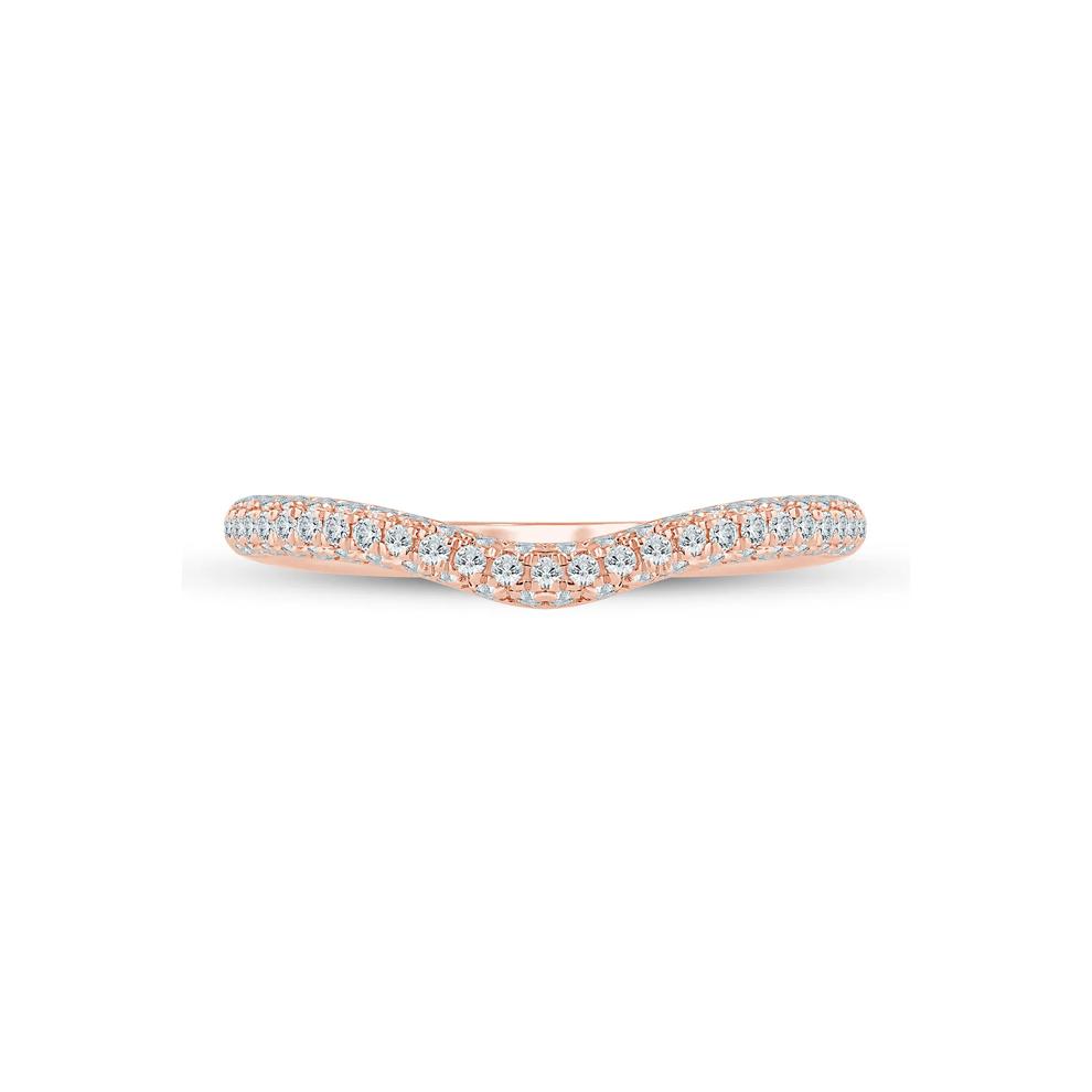 Lab Grown Diamond Pave Contour Band in 14K Rose Gold (1/3 ct. tw.) – Image 1 of 3