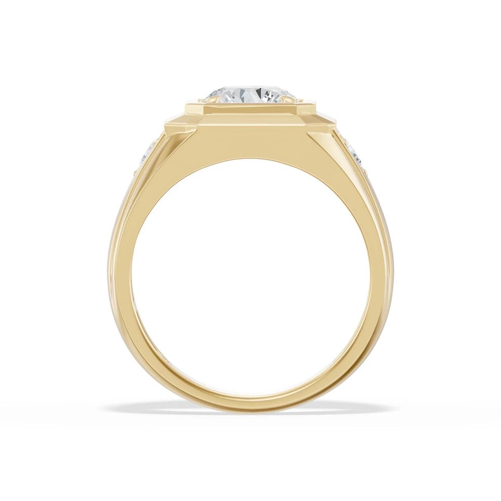 Men's Lab Grown Diamond Three-Stone Ring in 10K Yellow Gold (2 1/4 ct. tw.) – Image 4 of 4