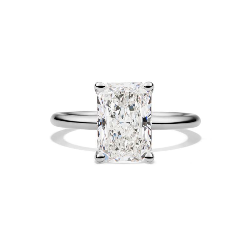 Lab Grown Diamond Radiant-Cut Solitaire Ring in Platinum &#40;3 ct.&#41; – Image 1 of 4