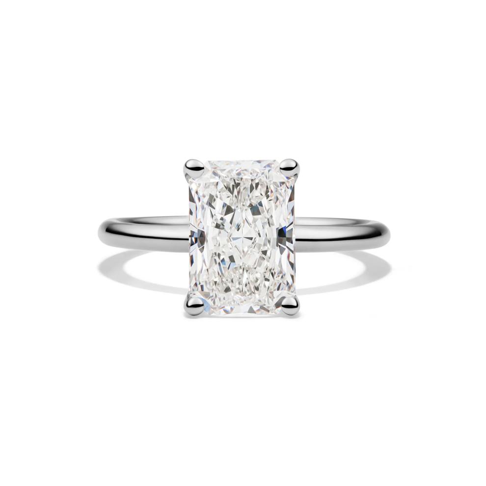 Lab Grown Diamond Radiant-Cut Solitaire Ring in Platinum (3 ct.) – Image 1 of 4