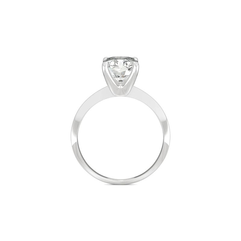 Radiant-Cut Moissanite Ring with Knife-Edge Band in 14K White Gold &#40;2 ct. dew&#41; – Image 2 of 6