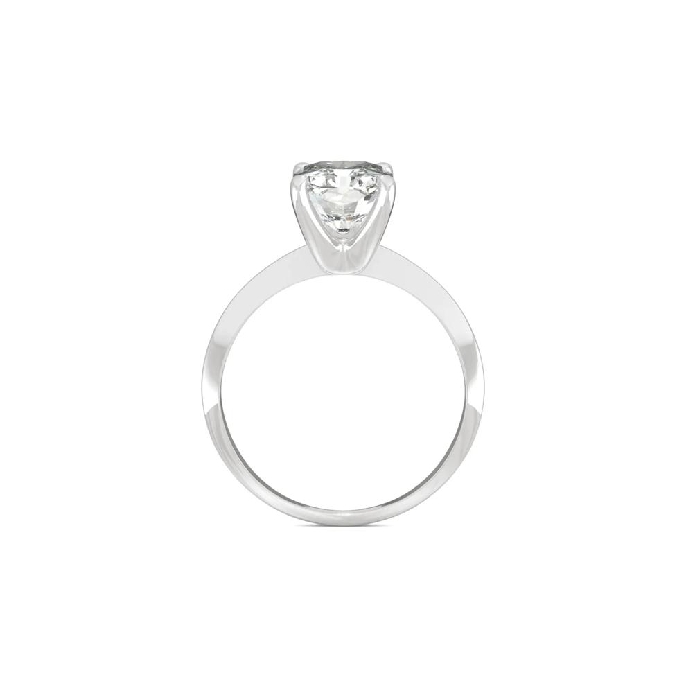 Radiant-Cut Moissanite Ring with Knife-Edge Band in 14K White Gold (2 ct. dew) – Image 2 of 6