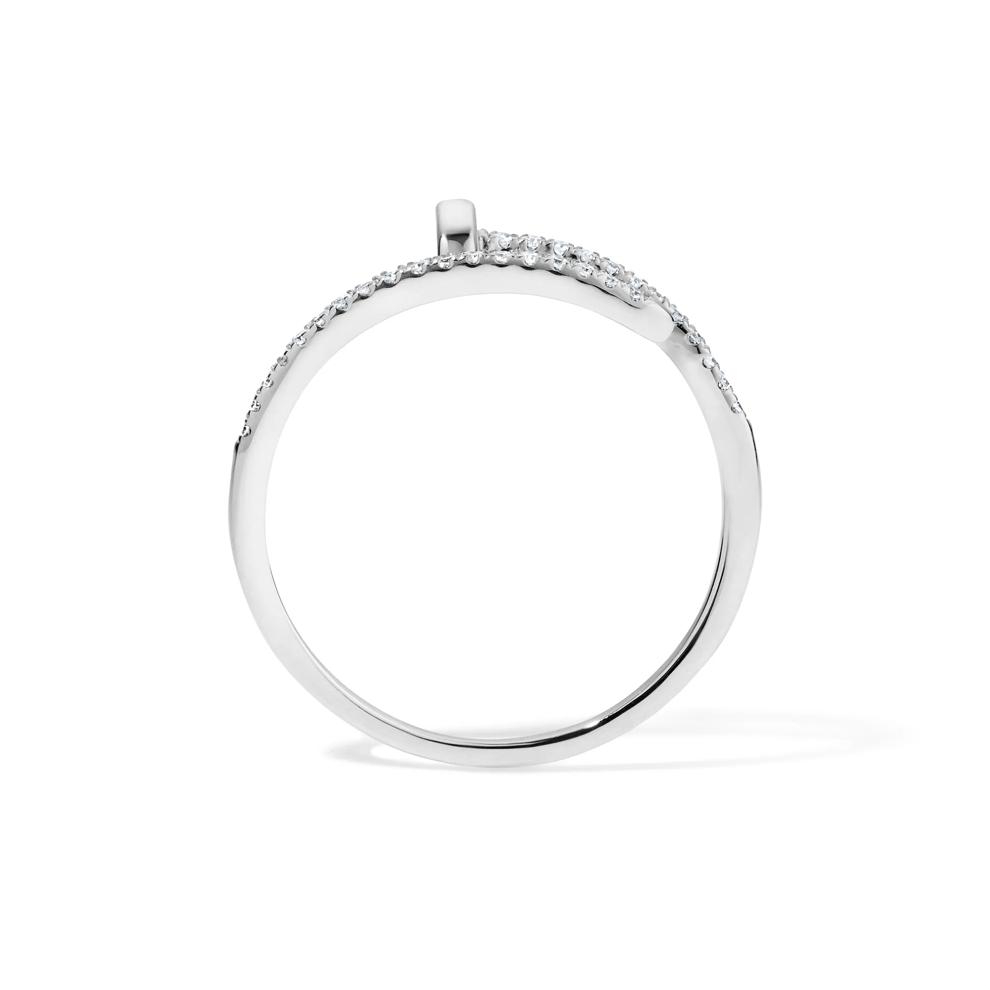 Diamond Twist Screw Ring in 10K White Gold (1/8 ct. tw.) – Image 2 of 4