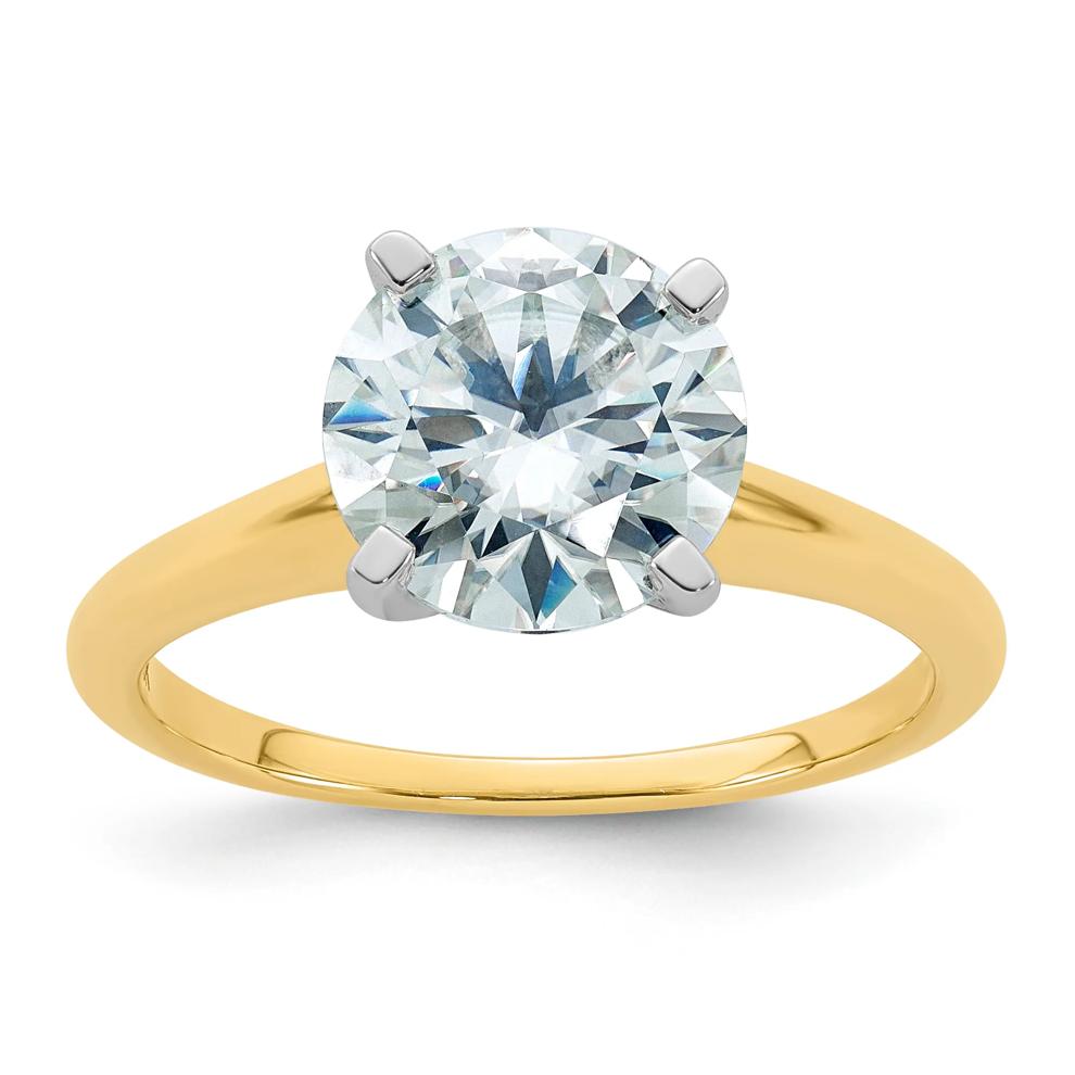 Lab-Created Moissanite Round Solitaire Ring in 10K Yellow Gold (3 ct. dew) – Image 1 of 3