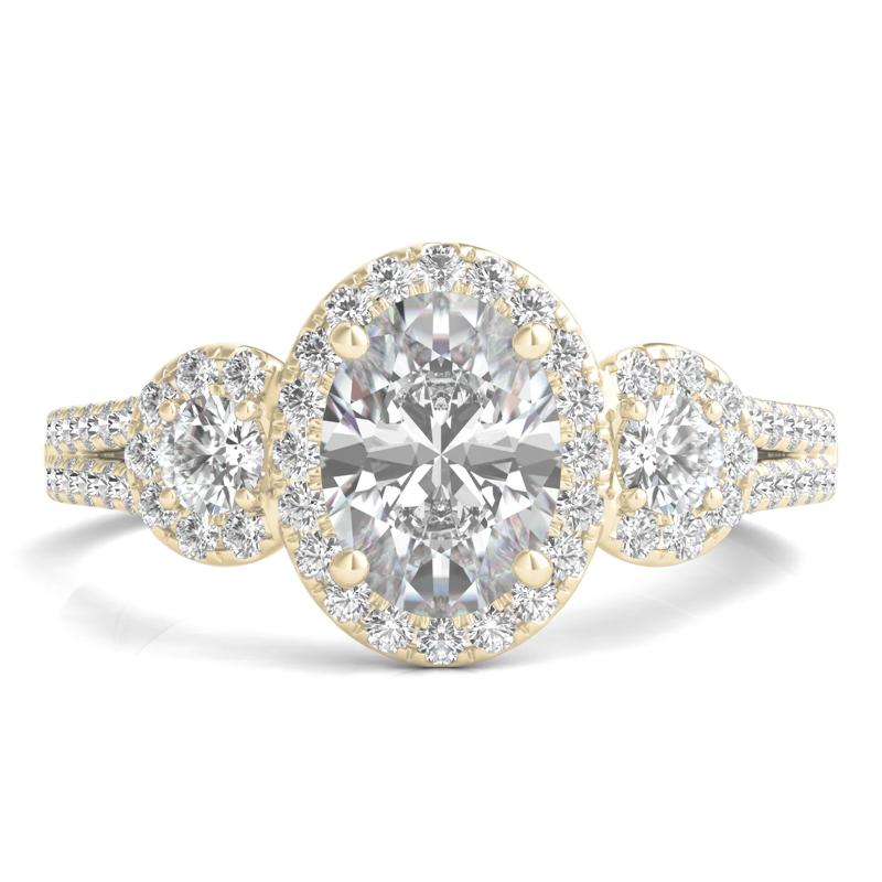 Lab Grown Diamond Oval-Shaped Engagement Ring in 14K Yellow Gold &#40;1 3/4 ct. tw.&#41; – Image 1 of 5