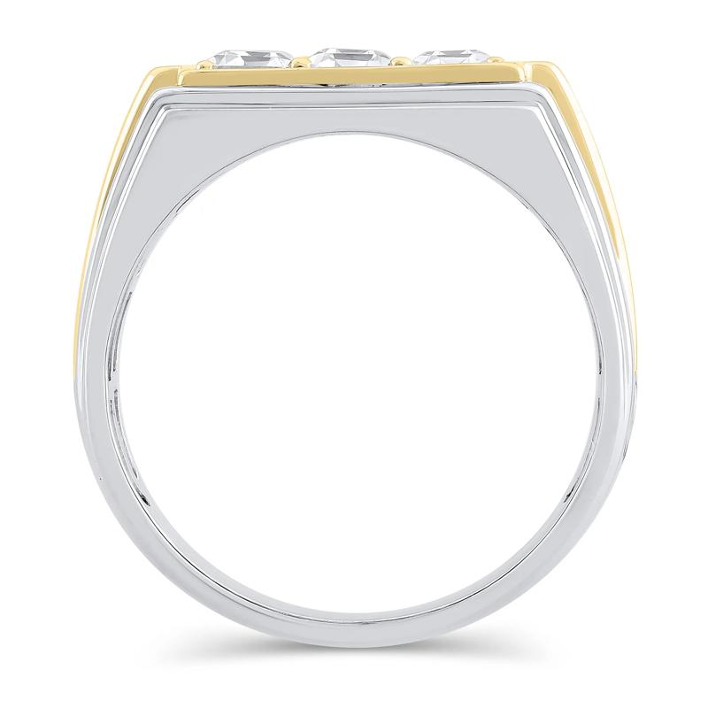 Men's Lab Grown Diamond Ring in 10K Yellow and White Gold (1 1/2 ct. tw.) – Image 2 of 3