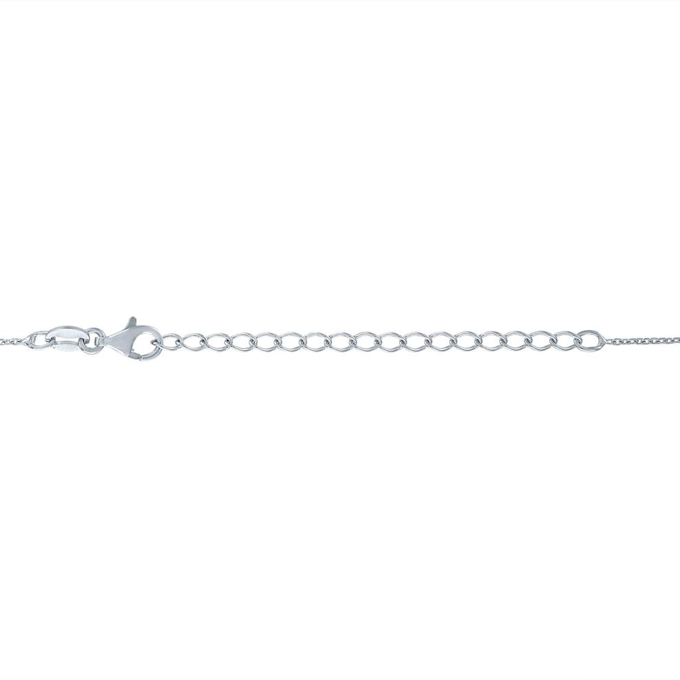 Lab-Created Ruby &amp; Diamond Halo Pendant Necklace in Sterling Silver (1/5 ct. tw.) – Image 2 of 4