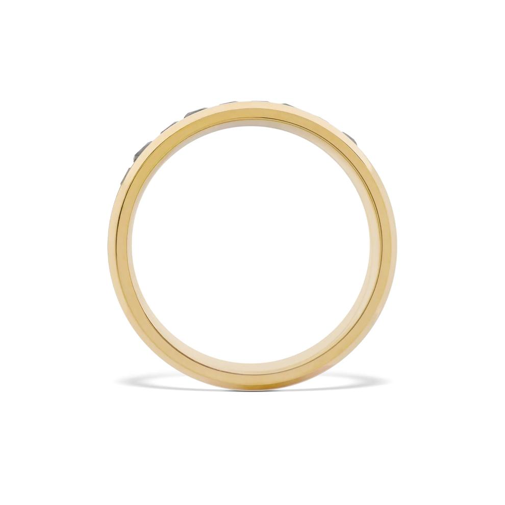 Black Diamond Beveled Band in 10K Yellow Gold, 6mm (3/8 ct. tw.) – Image 2 of 4