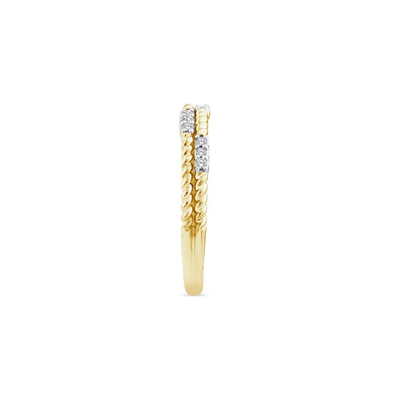 Diamond Multi-Row Twist Band in 14K Yellow Gold (1/10 ct. tw.) – Image 3 of 3
