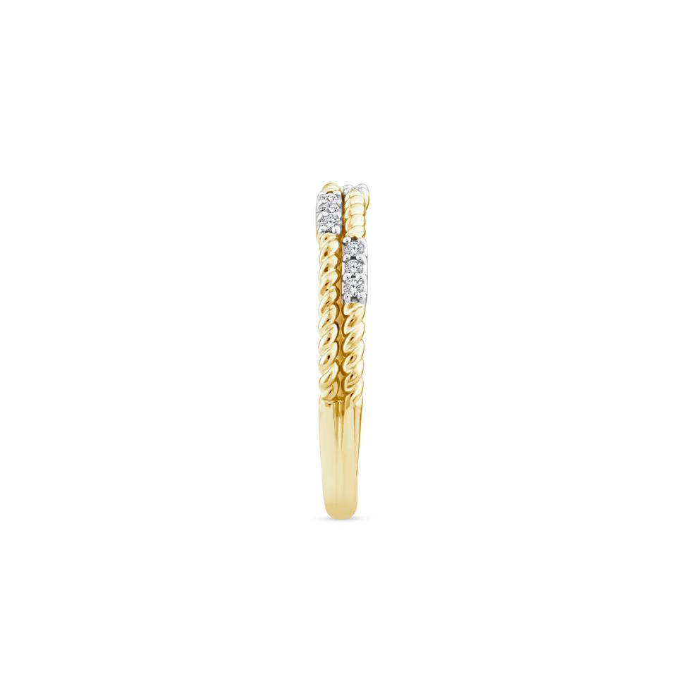 Diamond Multi-Row Twist Band in 14K Yellow Gold (1/10 ct. tw.) – Image 3 of 3