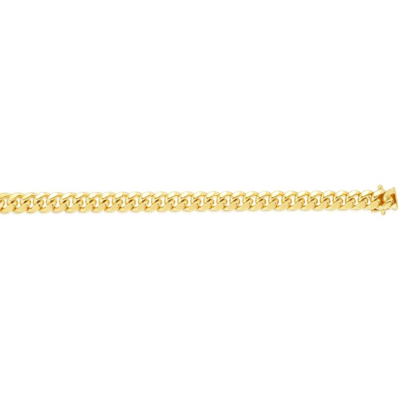 Solid Miami Cuban Curb Link Bracelet in 14K Yellow Gold, 8.5&quot; – Image 2 of 3