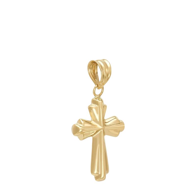 Puffed Cross Charm in 14K Yellow Gold – Image 2 of 3