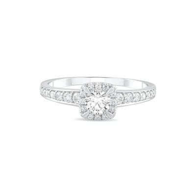 Diamond Round Center Engagement Ring in 10K White Gold (1/2 ct. tw.)