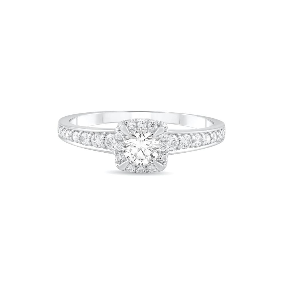 Diamond Round Center Engagement Ring in 10K White Gold (1/2 ct. tw.) – Image 1 of 4