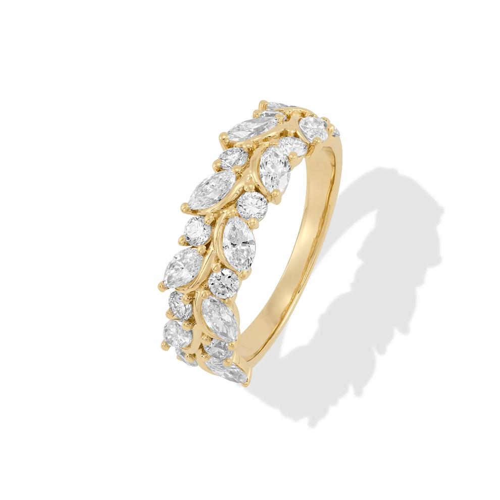 Lab Grown Diamond Marquise &amp; Round Band in 10K Yellow Gold (1 1/2 ct. tw.) – Image 4 of 4