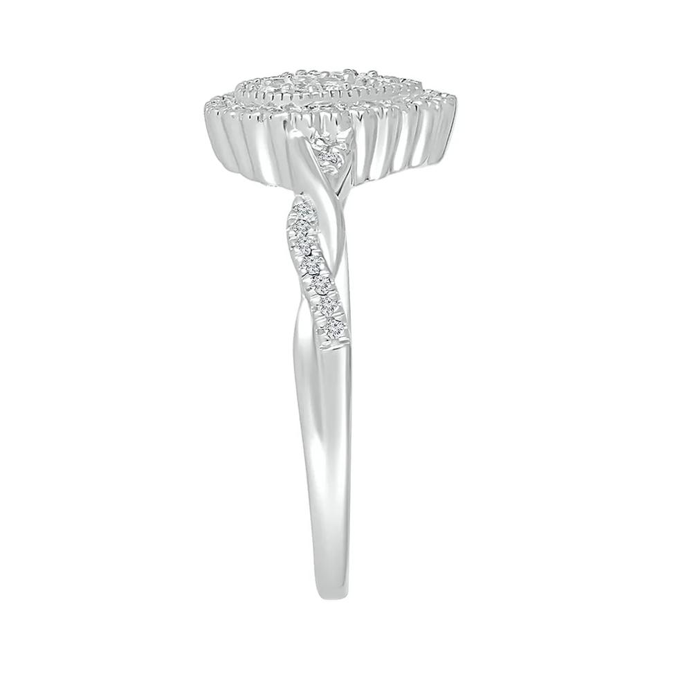 Pear-Shaped Promise Ring with Diamond Twist Band in Sterling Silver (1/4 ct. tw.) – Image 3 of 4
