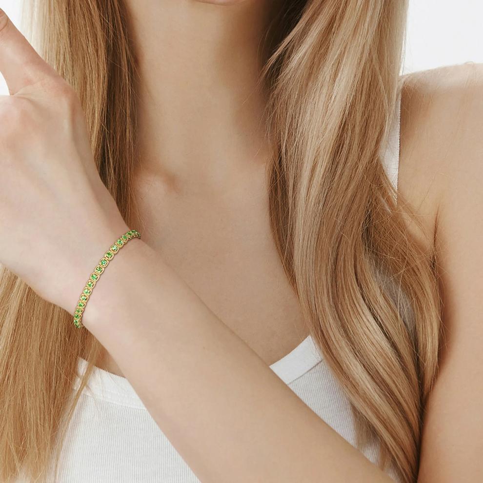 Green Tsavorite Bracelet in 14K Yellow Gold – Image 2 of 5