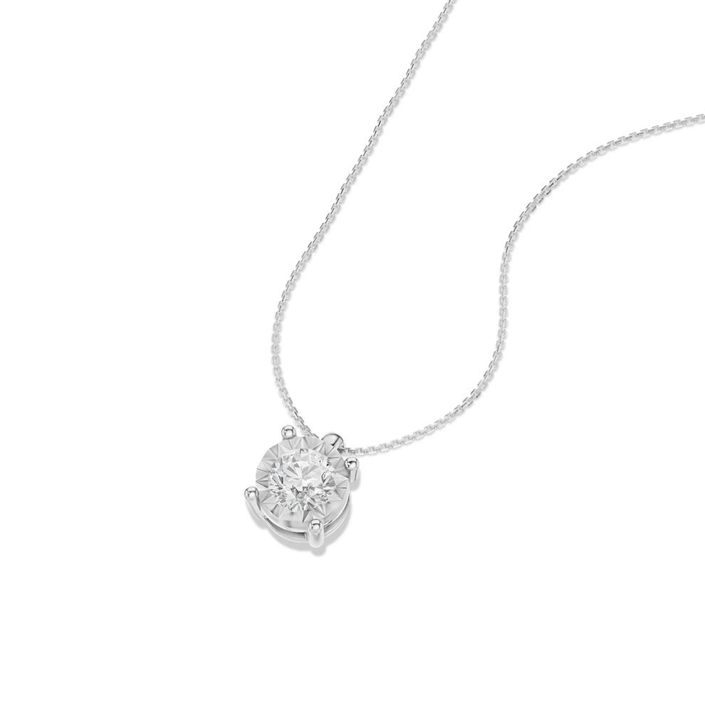 Lab Grown Diamond Illusion Pendant in 10K White Gold (1/2 ct. tw. ) – Image 3 of 4