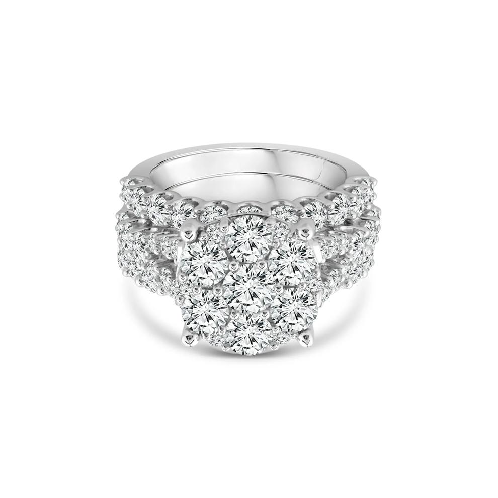 Round Lab Grown Multi-Diamond Engagement Ring Set in 10K White Gold (5 ct. tw.) – Image 1 of 4