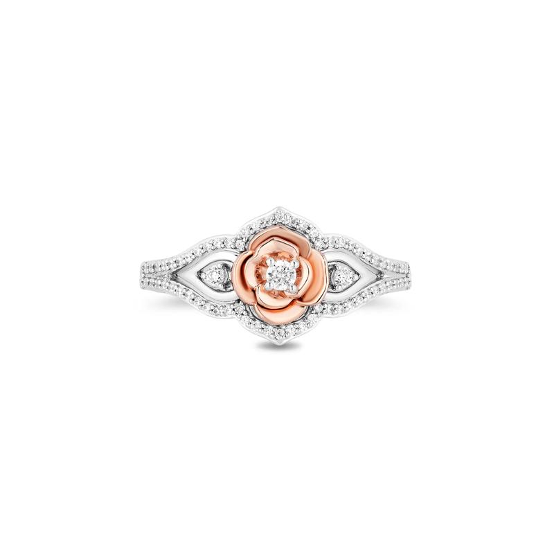 Diamond &quot;Belle&quot; Rose Ring in Sterling Silver &amp; 10K Rose Gold &#40;1/5 ct. tw.&#41; – Image 1 of 4