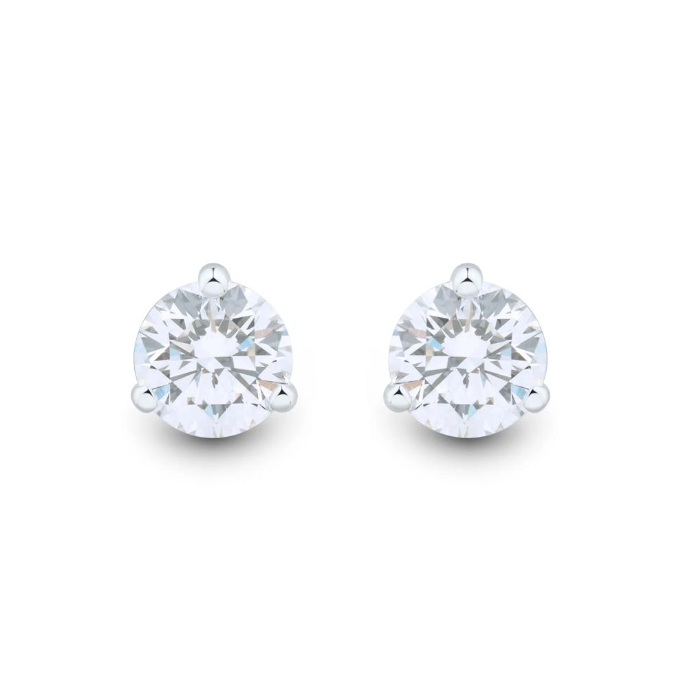 Lab Grown Diamond Martini Stud Earrings in 14K White Gold (1 1/2 ct. tw.)  – Image 2 of 3