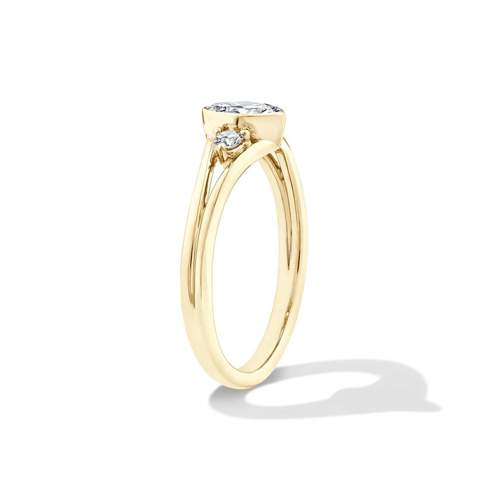 Lab Grown Diamond Marquise Center Promise Ring in 10K Yellow Gold (3/8 ct. tw.) – Image 3 of 4