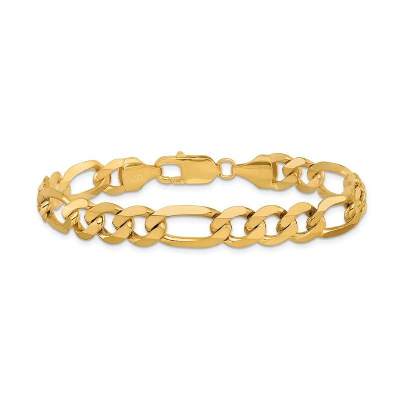 Solid Flat Figaro Bracelet in 14K Yellow Gold, 8.75MM, 8&rdquo; – Image 1 of 2