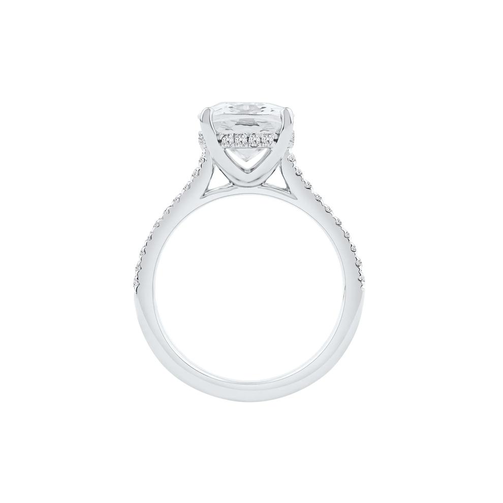 Lab Grown Diamond Cushion-Cut Engagement Ring in 14K White Gold (5 1/3 ct. tw.) – Image 2 of 4