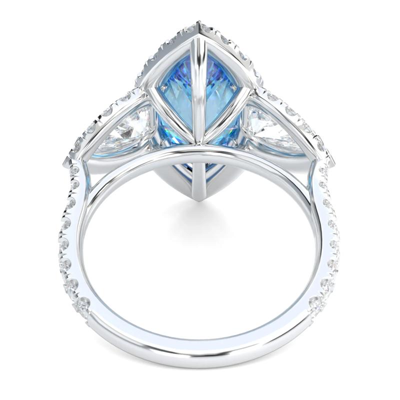 Lab Grown Diamond Fancy Blue Marquise Center Engagement Ring in Platinum (5 ct. tw.) – Image 4 of 5