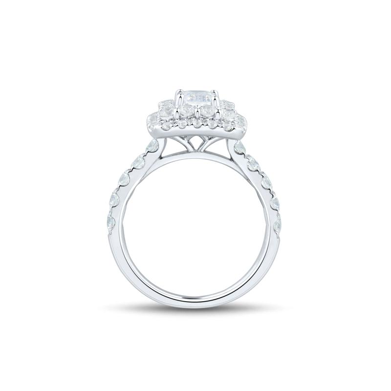 Lab Grown Diamond Emerald-Cut Double Halo Engagement Ring in 10K White Gold &#40;2 1/2 ct. tw.&#41; – Image 2 of 3