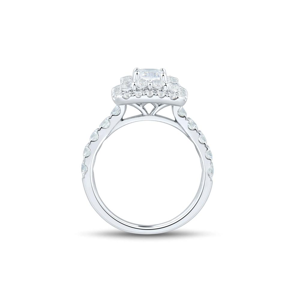 Lab Grown Diamond Emerald-Cut Double Halo Engagement Ring in 10K White Gold (2 1/2 ct. tw.) – Image 2 of 3