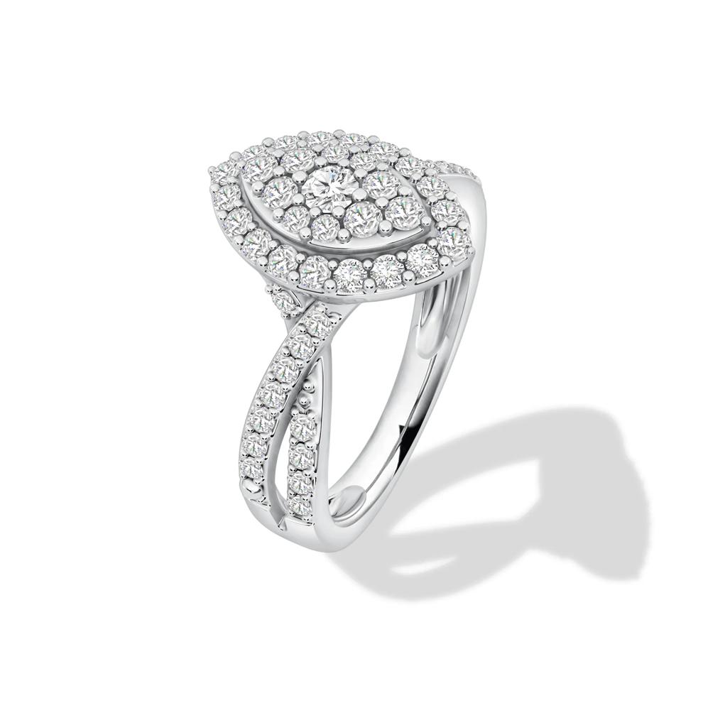 Diamond Marquise Halo Composite Ring in 14K White Gold (1/2 ct. tw.) – Image 4 of 4