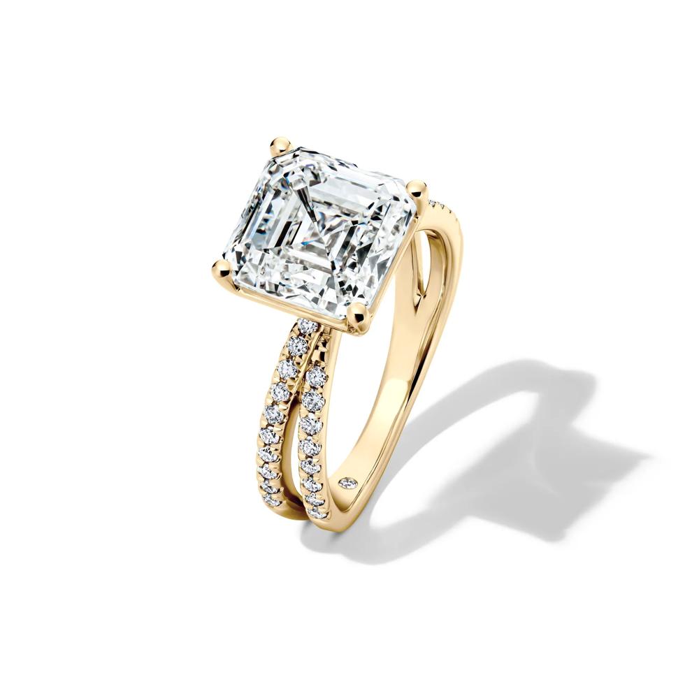 Lainey Lab Grown Diamond Asscher-Cut Engagement Ring in 14K Yellow Gold (5 1/3 ct. tw.) – Image 4 of 4