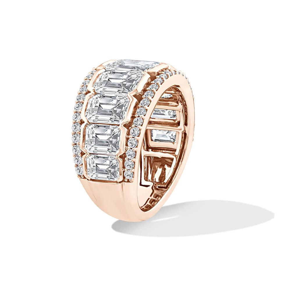 Lab Grown Diamond Emerald-Cut Center Anniversary Band in 14K Rose Gold (7 ct. tw.) – Image 3 of 4