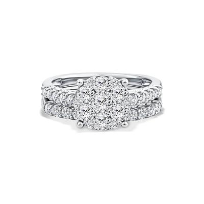 Diamond Round Center Composite Engagement Set in 10K White Gold (1 5/8 ct. tw.)