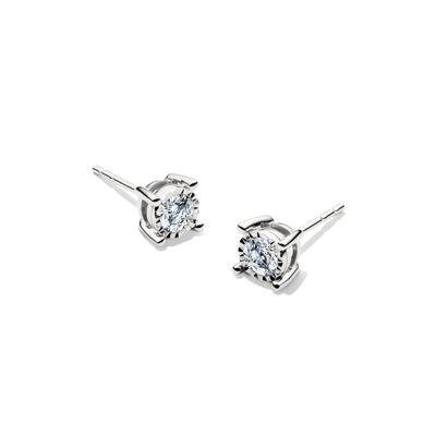 Lab Grown Diamond Round Illusion Stud Earrings in 10K Gold