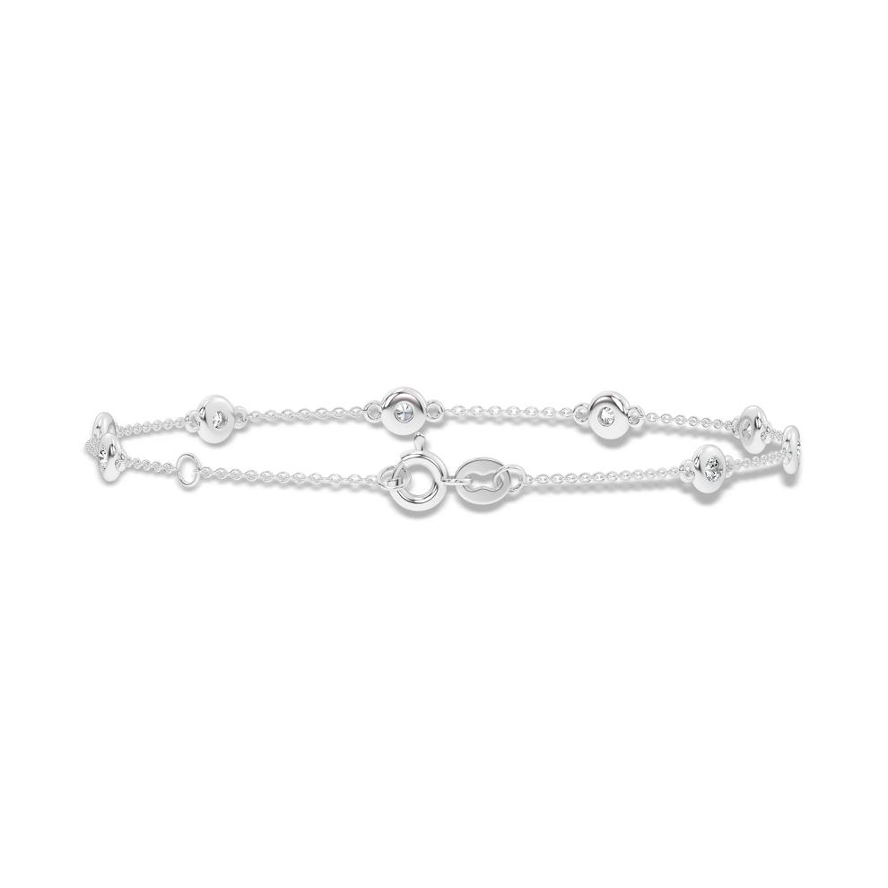 Lab Grown Diamond Bezel Station Bracelet in 14K White Gold, 7.5" (3/8 ct. tw.) – Image 2 of 2