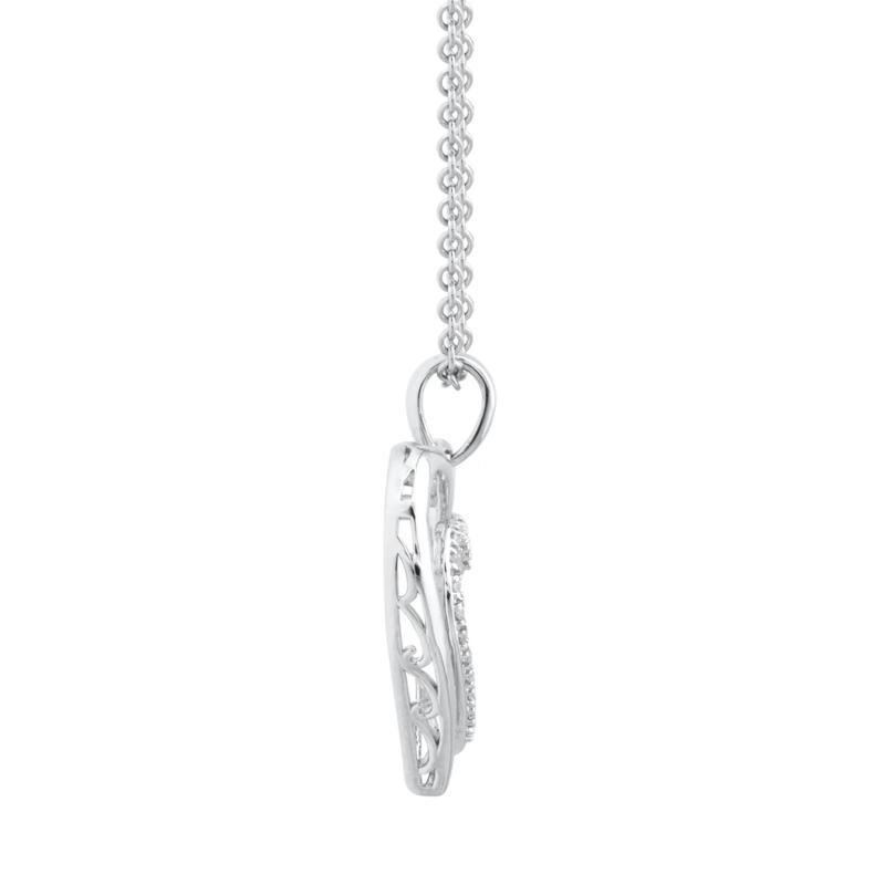 Diamond Accent Double Heart Pendant in Sterling Silver – Image 2 of 3