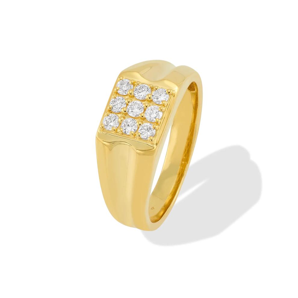 Men's Diamond Cluster Ring in 10K Yellow Gold (1/2 ct. tw.) – Image 4 of 4