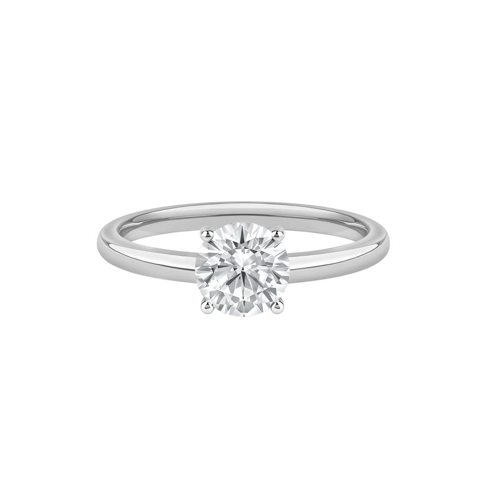 Diamond Round Solitaire Engagement Ring in 14K White Gold (1 ct.) – Image 1 of 5