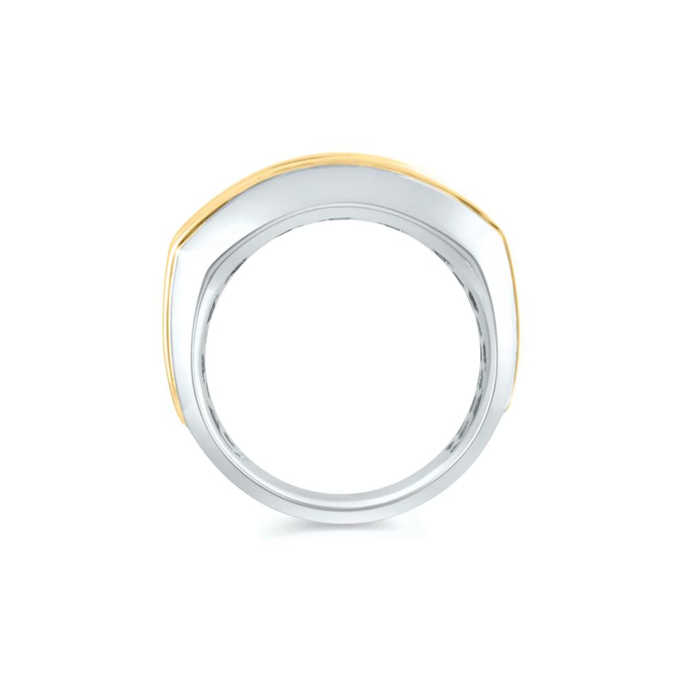 Men&rsquo;s Lab Grown Diamond Wedding Band in 10K White Gold and Yellow Gold (2 ct. tw.)  – Image 2 of 4